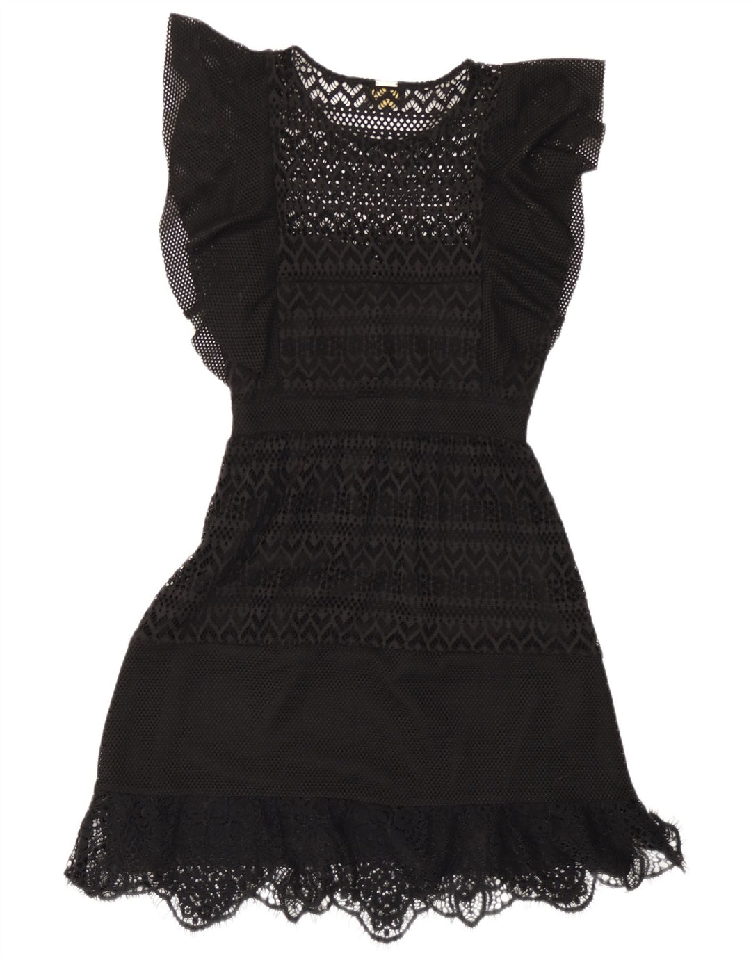 Liu Jo Vestido feminino de crochê linha A IT 42 poliéster preto médio