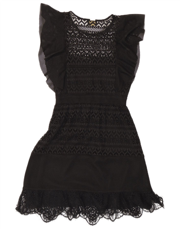 Liu Jo Vestido feminino de crochê linha A IT 42 poliéster preto médio