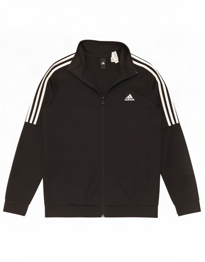 Adidas Womens Tracksuit Top Jacket UK 16/18 Grande Preto Poliéster