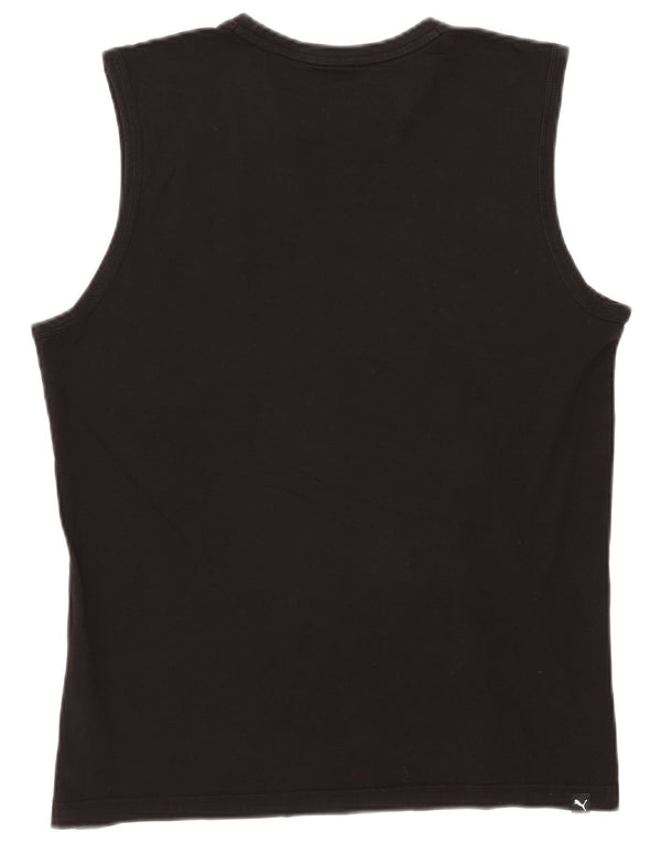 Puma Mens Graphic Vest Top Grande Algodão Preto