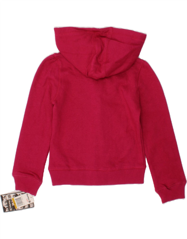 HURLEY Girls Graphic Zip Hoodie Sweater 2-3 Years Pink Cotton Vintage Hurley and Second-Hand Hurley from Messina Hembry 