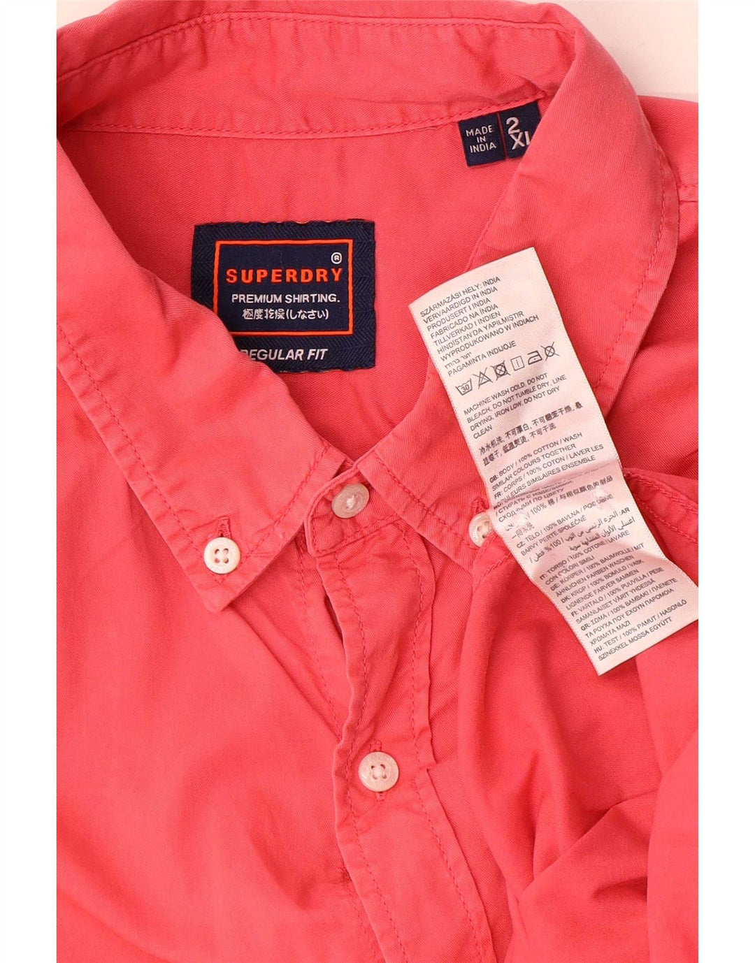 Camisa masculina Superdry Regular Fit 2XL algodão vermelho
