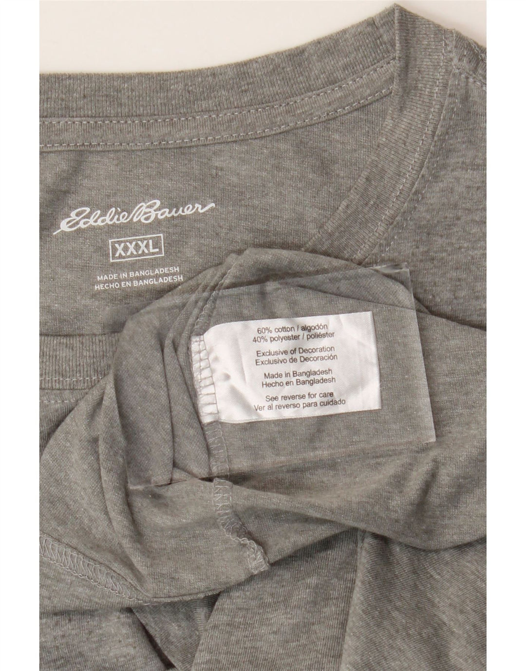 Camiseta masculina Eddie Bauer Top 3XL algodão cinza