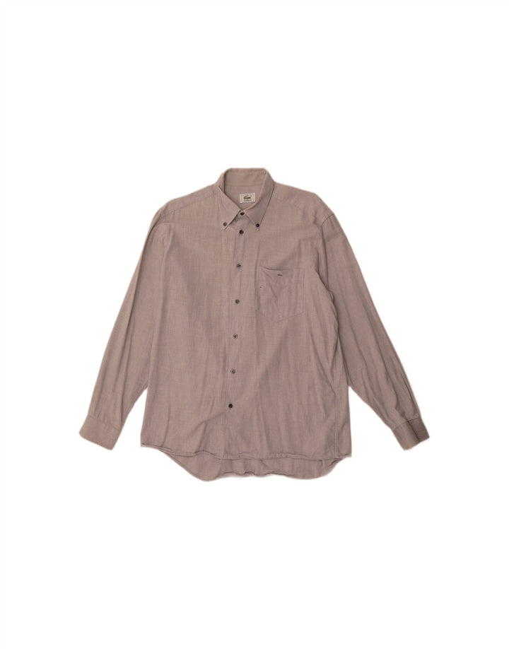 Camisa masculina LACOSTE tamanho 40 algodão cinza médio