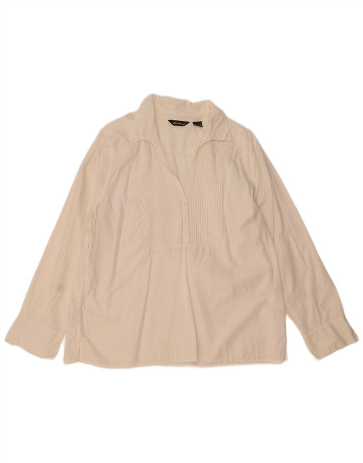 Pulôver feminino Eddie Bauer UK 18 XL algodão branco
