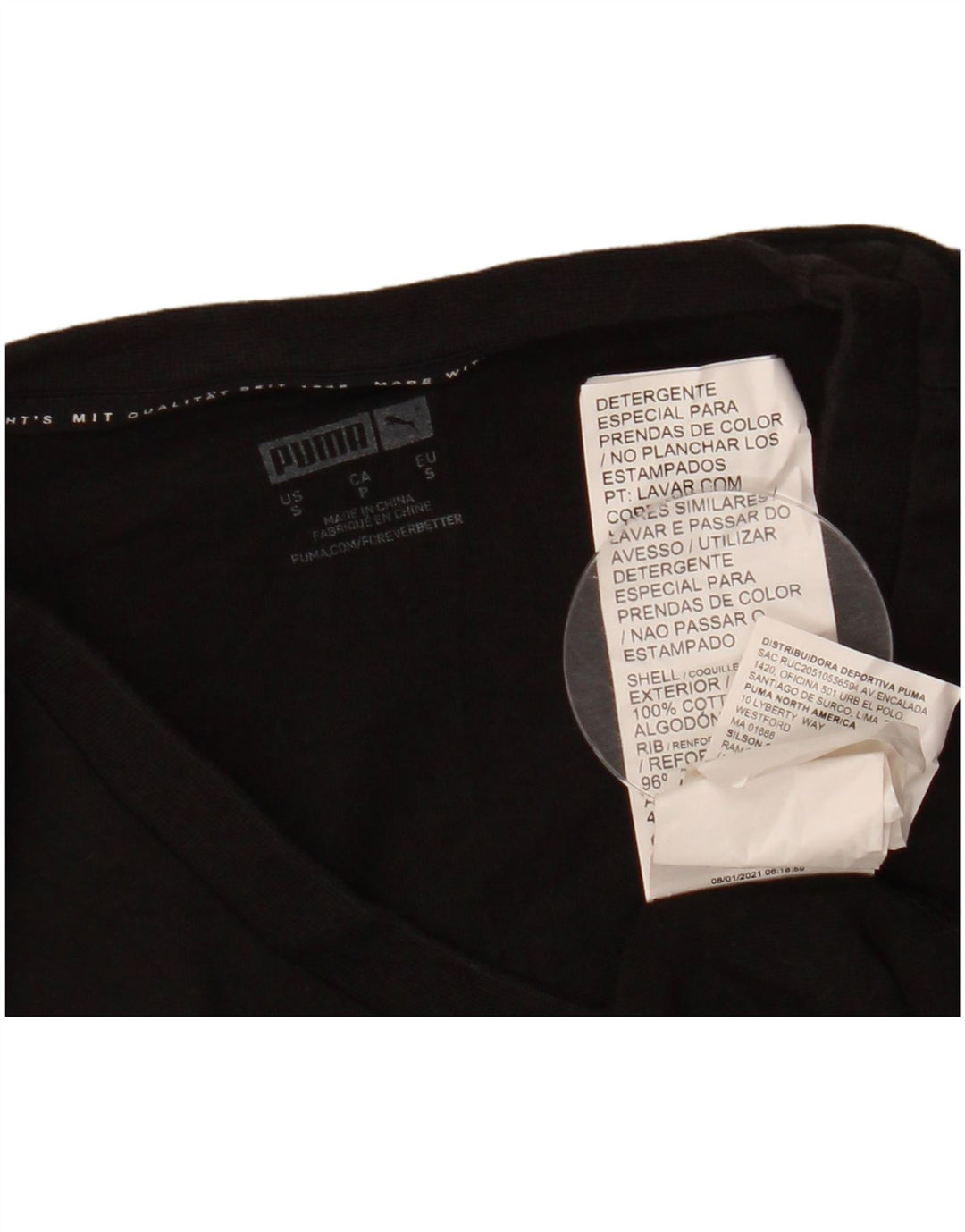 Puma Camiseta masculina gráfica Top pequeno preto floral algodão natureza