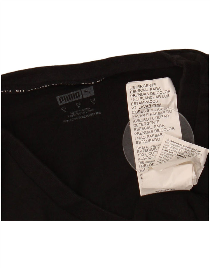 Puma Camiseta masculina gráfica Top pequeno preto floral algodão natureza