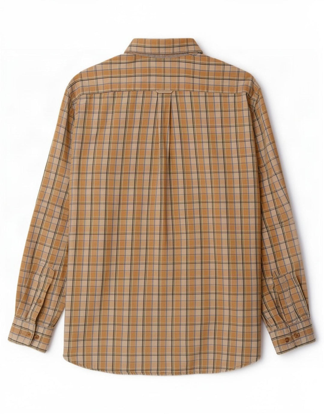 Camisa masculina Barbour XL de algodão xadrez amarelo