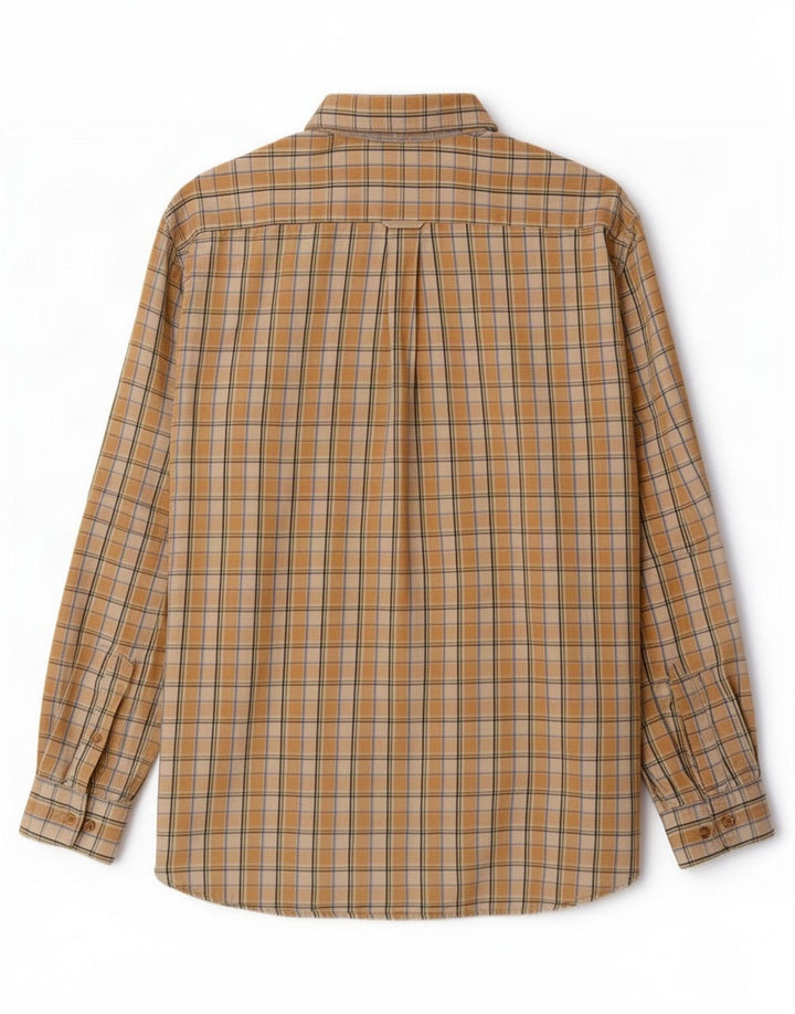 Camisa masculina Barbour XL de algodão xadrez amarelo