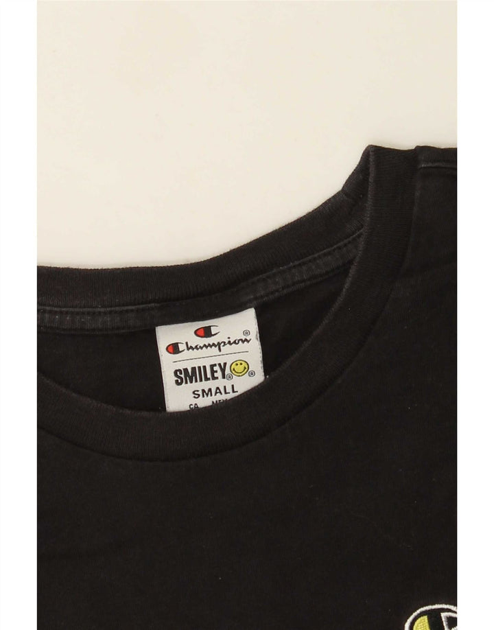 Camiseta masculina Smiley Champion pequena preta