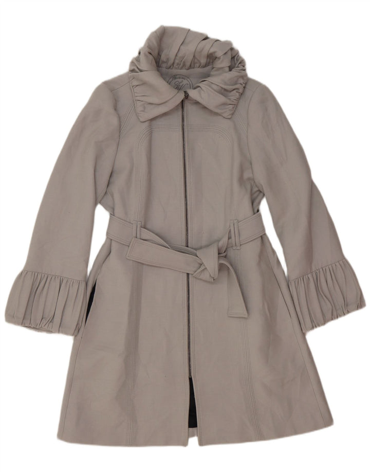 Sobretudo feminino Zara UK 14 grande lã cinza