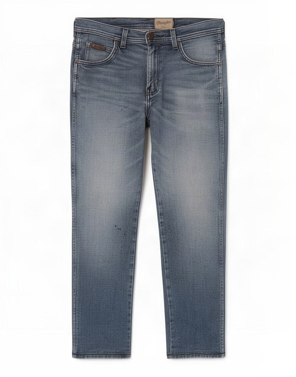 Wrangler Masculino Arizona Stretch Straight Jeans W30 L27 Azul Algodão