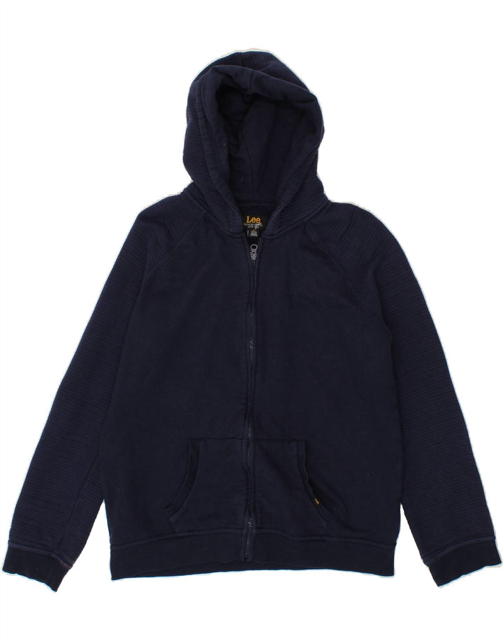 LEE Boys Zip Hoodie Sweater 15-16 Years XL Navy Blue Cotton Vintage Lee and Second-Hand Lee from Messina Hembry 