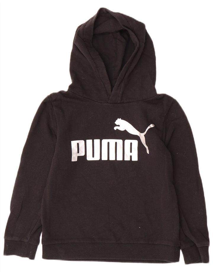 Jumper com capuz gráfico feminino PUMA 7-8 anos algodão preto
