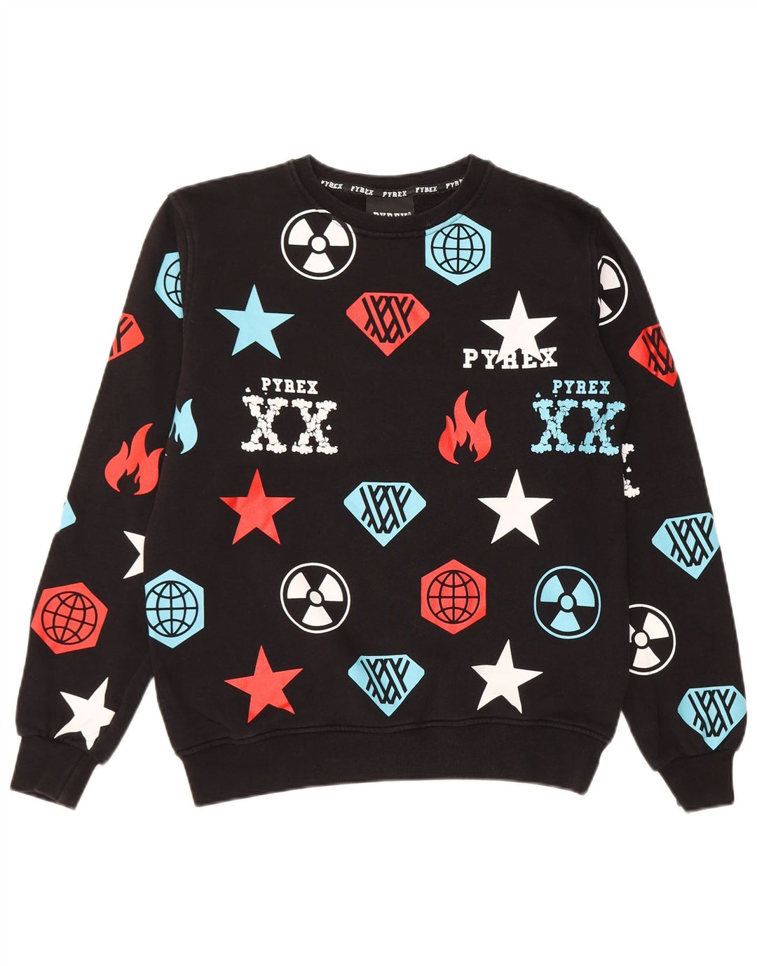 Suéter gráfico Pyrex Boys 13-14 anos 2XL algodão preto