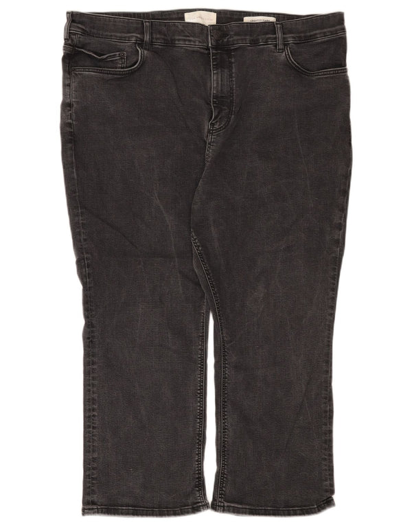 Calça jeans feminina de cintura alta Marks & Spencer US 22 3XL W44 L22 preta
