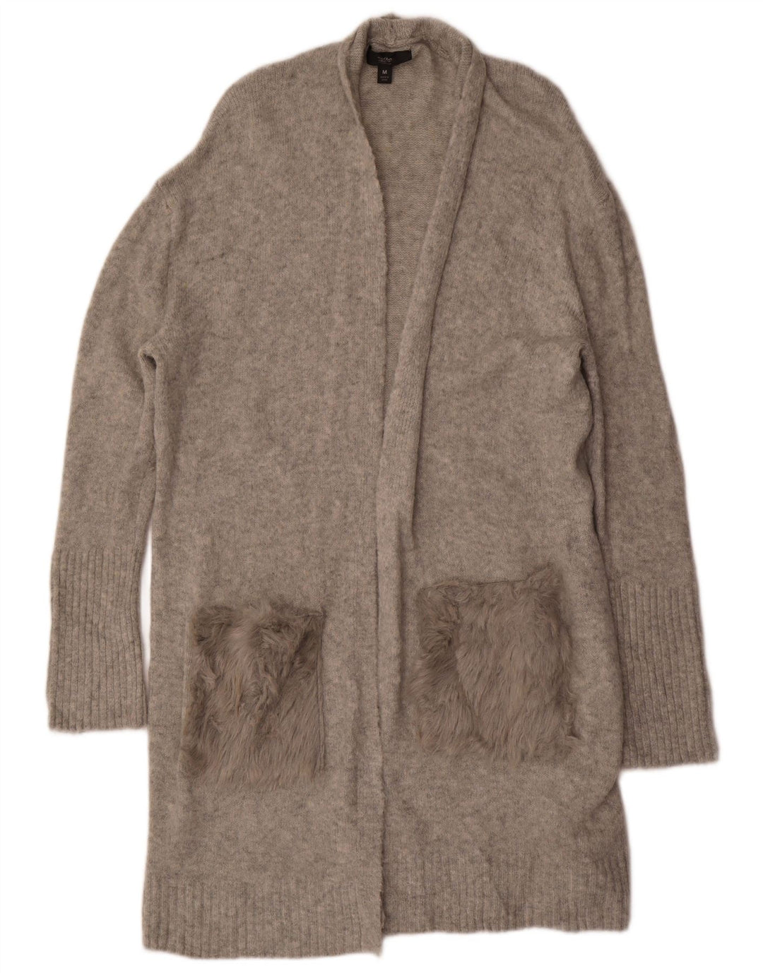 MOSSIMO Suéter feminino oversized com palangre aberto e cardigan Reino Unido 14 cinza médio