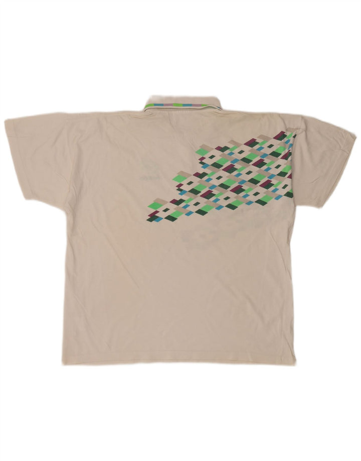 Camisa polo masculina Lotto grande branca geométrica