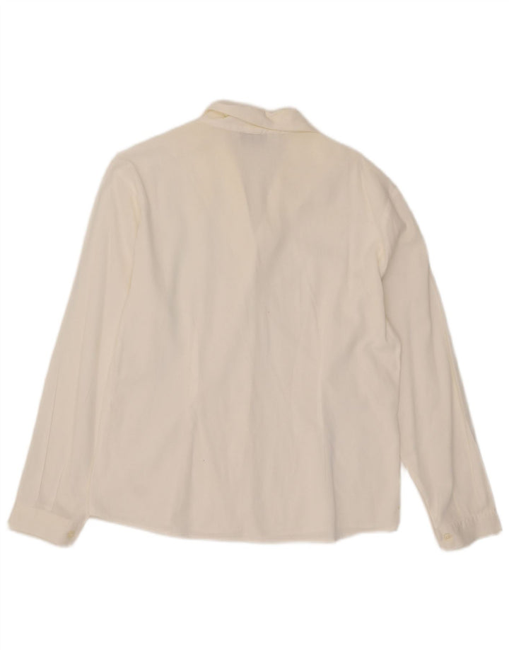 Camisa feminina vintage UK 16 grande branca