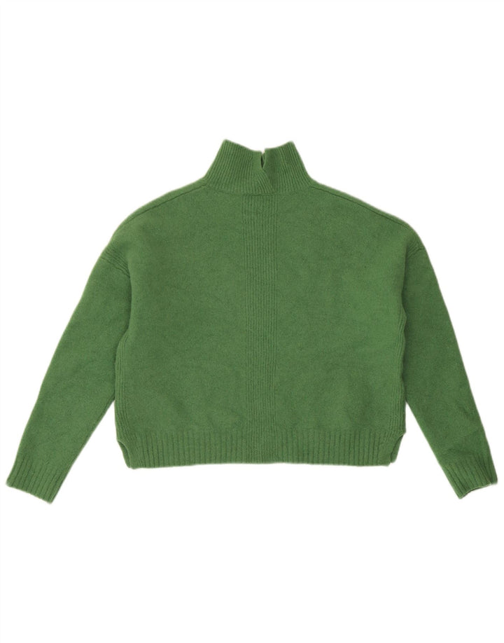 Suéter feminino Whistle com gola tartaruga e gola redonda Reino Unido 10 pequeno verde