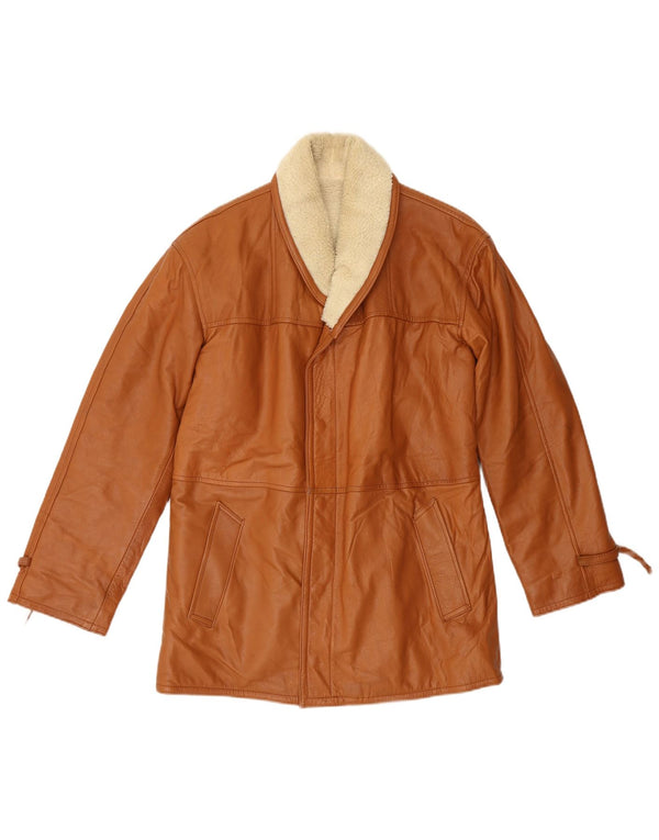 Jaqueta masculina vintage Shearling IT 48 marrom médio