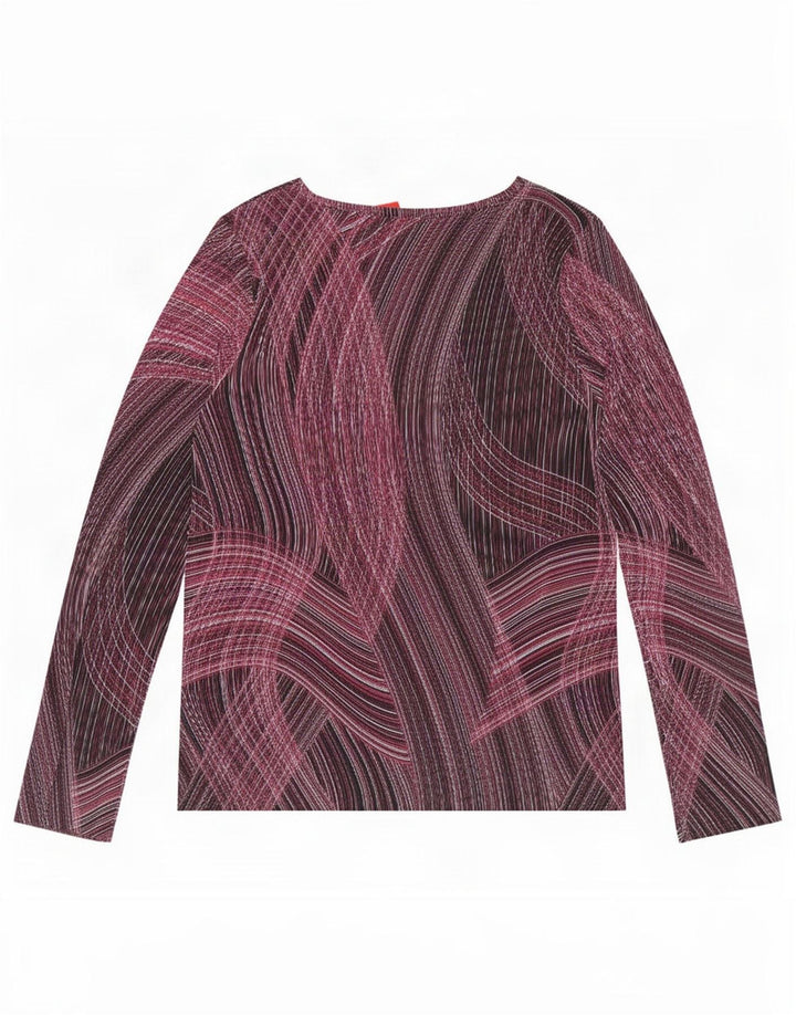 Top feminino Marks & Spencer com estampa abstrata de manga comprida Reino Unido 16 grande roxo
