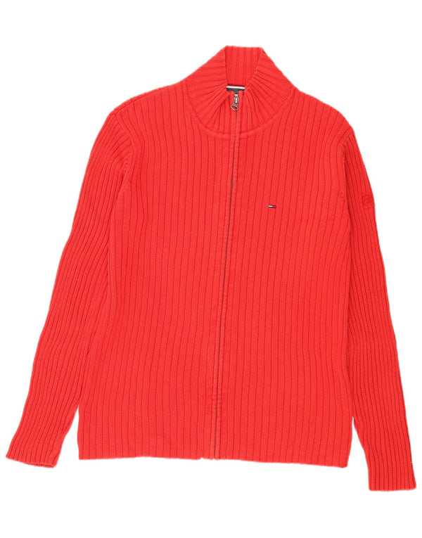 Tommy Hilfiger Suéter masculino com zíper completo XL algodão vermelho