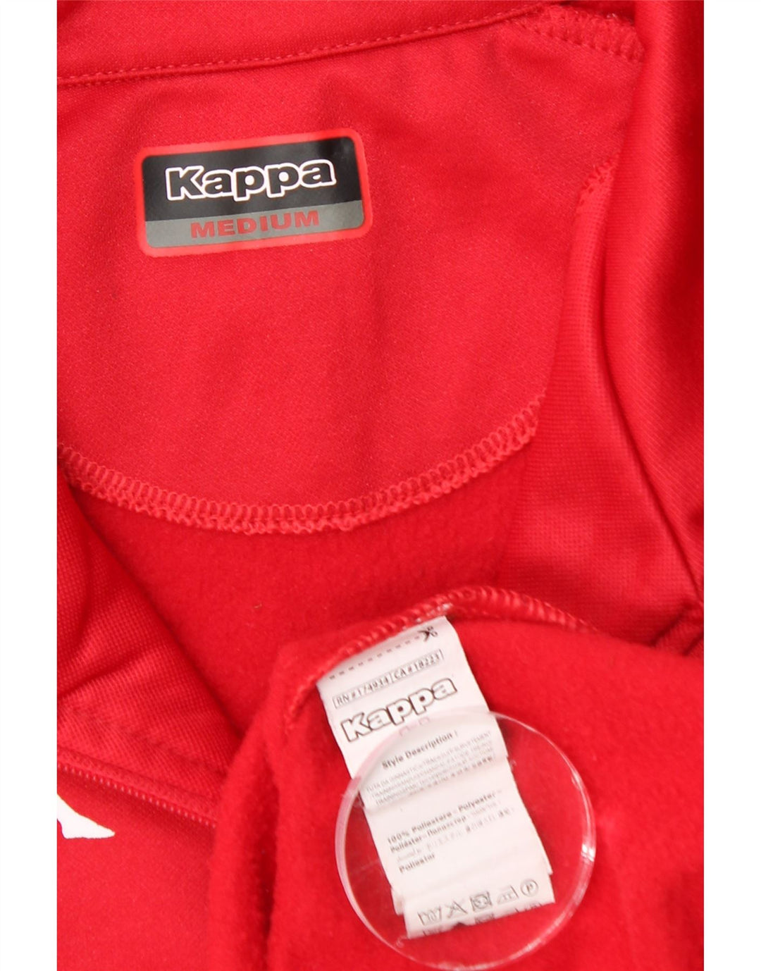 KAPPA Mens Zip Neck Pulôver Treino Top Médio Poliéster Vermelho