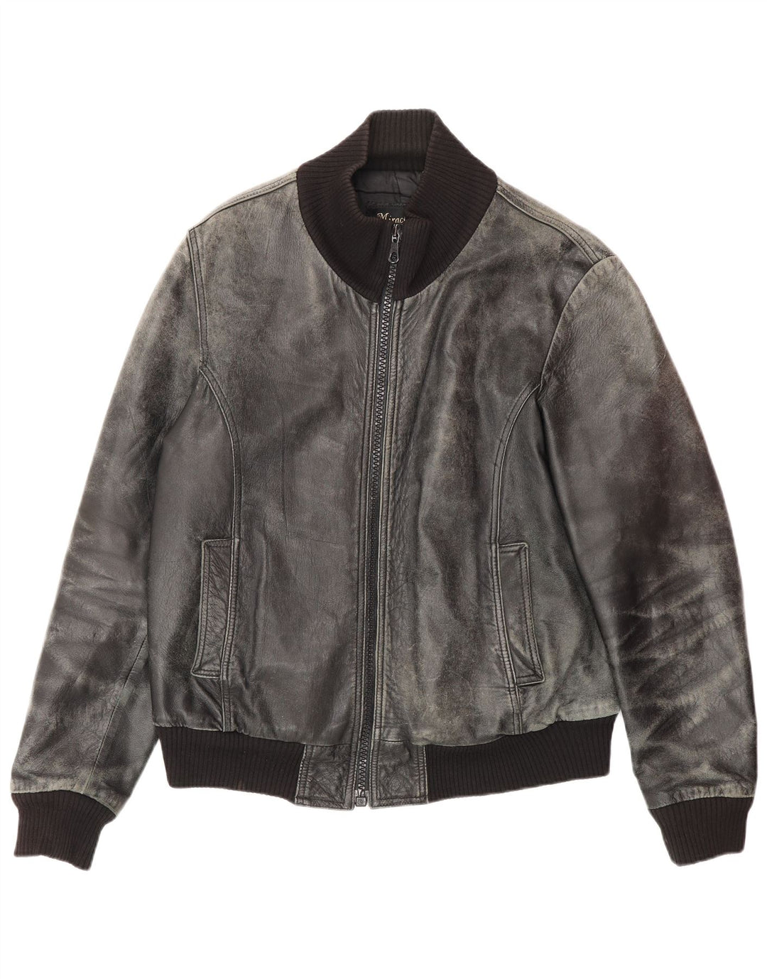 Jaqueta de couro masculina vintage UK 38 couro preto médio