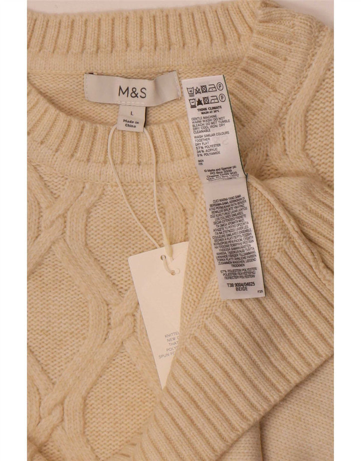 Regata feminina Marks & Spencer com colete Reino Unido 16 grande poliéster bege