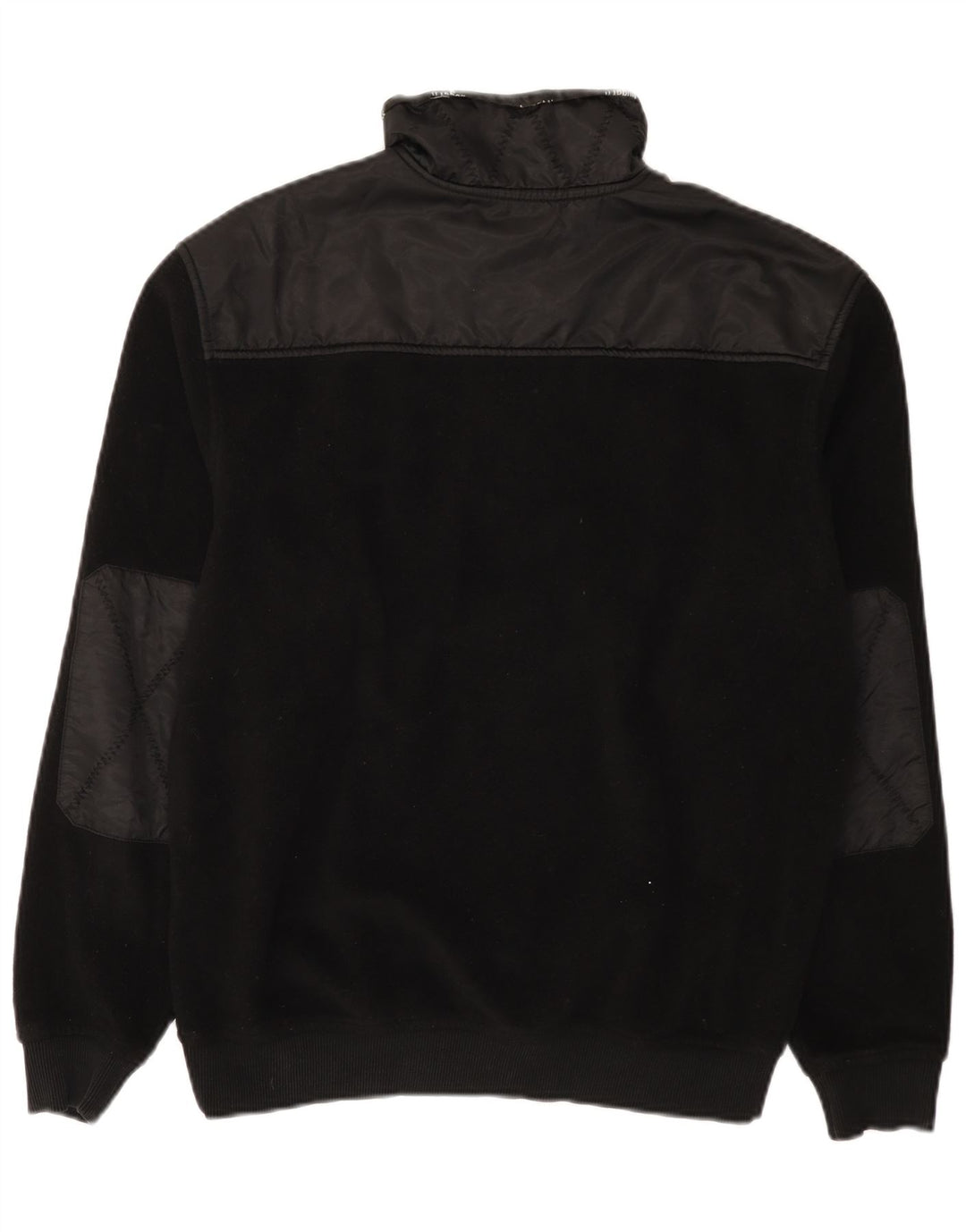 Bugatti Mens Zip Neck Fleece Jumper Grande Poliéster Preto