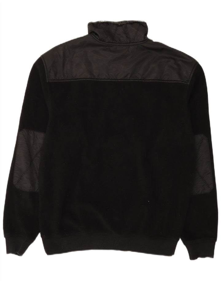 Bugatti Mens Zip Neck Fleece Jumper Grande Poliéster Preto