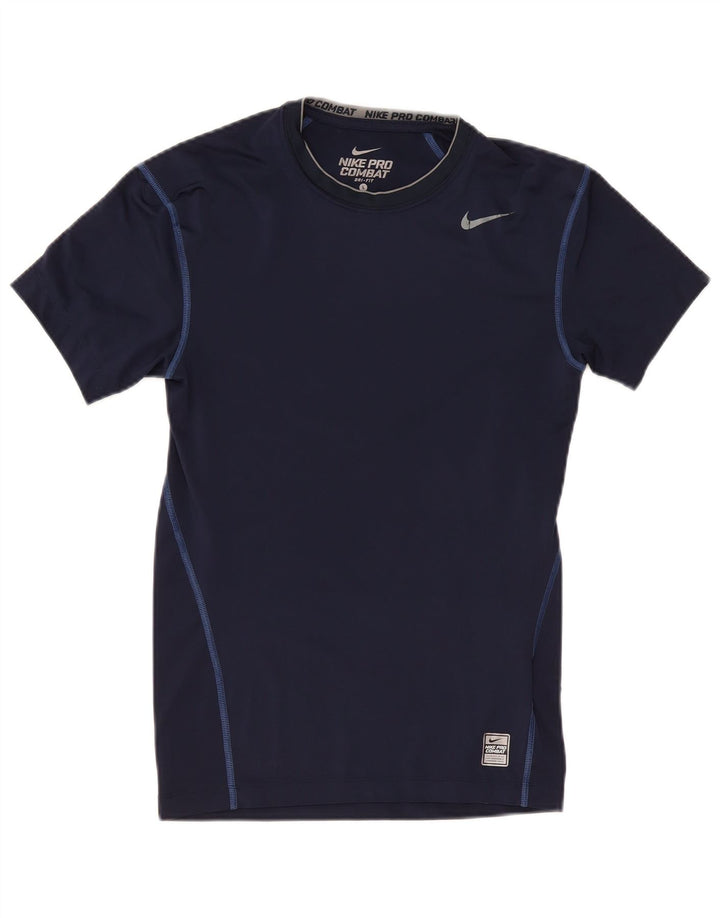 Camiseta masculina Nike Pro Combat grande poliéster azul marinho