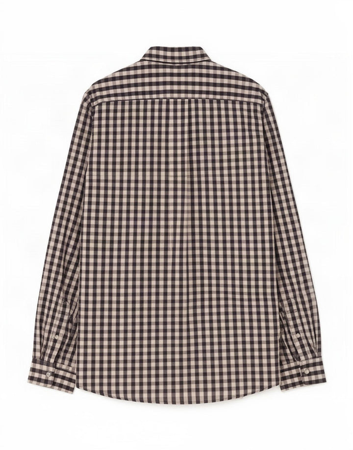 Camisa masculina clássica de ajuste Jack Wills grande algodão guingão azul marinho