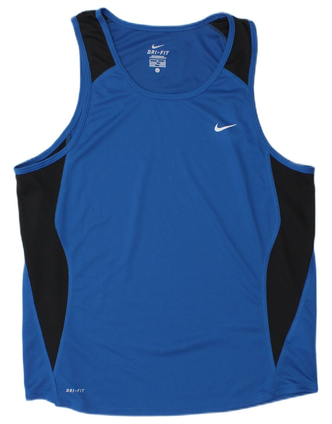 NIKE Masculino Dri Fit Vest Top UK 42/44 Grande Azul Colourblock Poliéster
