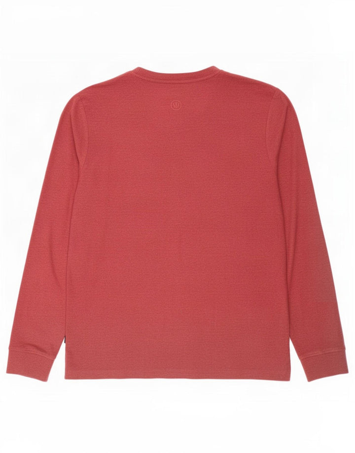 Fat Face Mens Top Manga Longa Grande Algodão Vermelho
