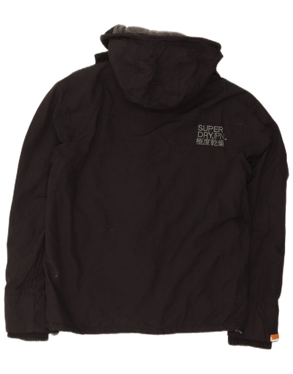 Jaqueta corta-vento masculina Superdry The Windcheater com capuz UK 36 pequena preta