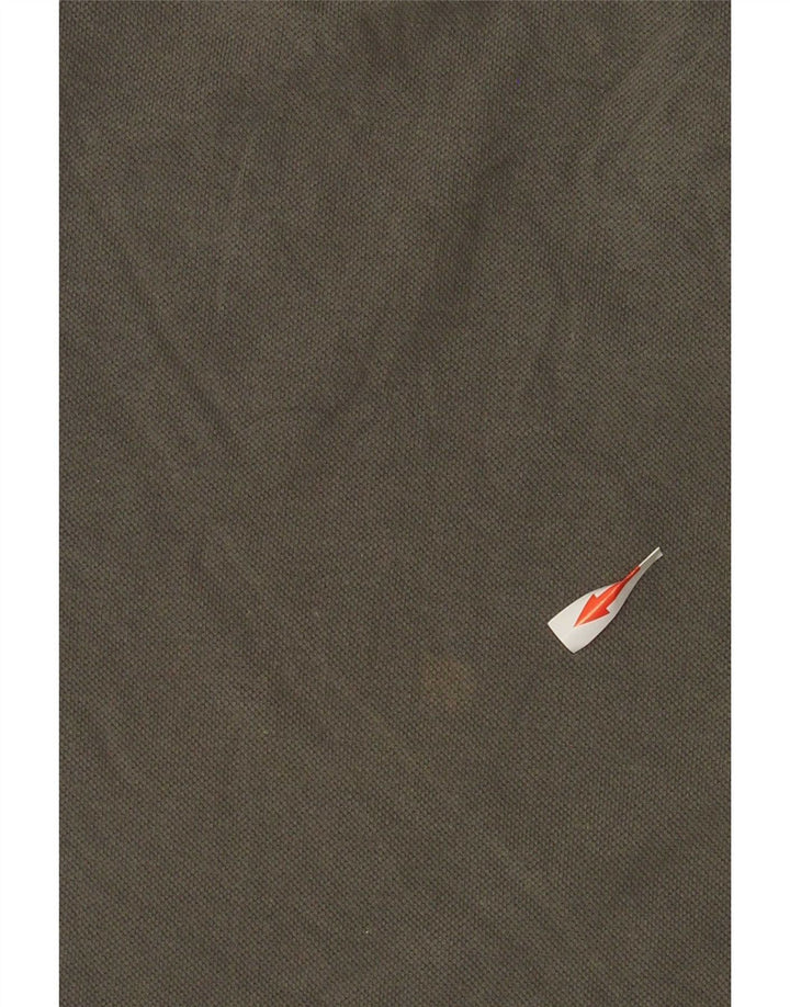 Camisa polo masculina de rugby de manga comprida Fred Perry pequena cinza algodão