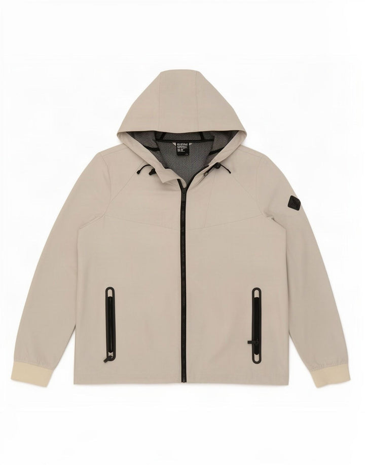 Jaqueta de chuva com capuz feminina Superdry UK 12 poliéster branco médio