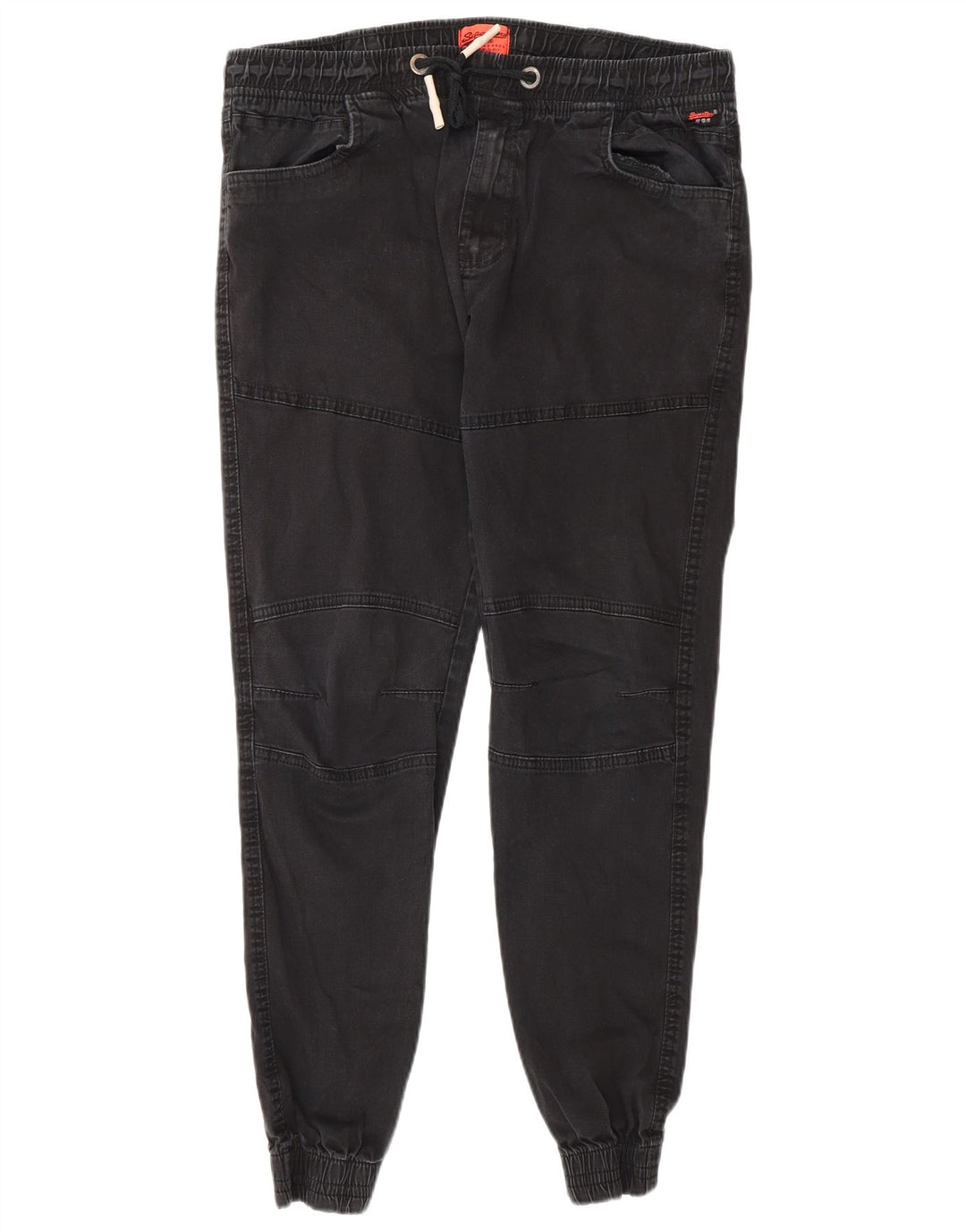 Calças joggers masculinas Superdry W36 L30 algodão cinza