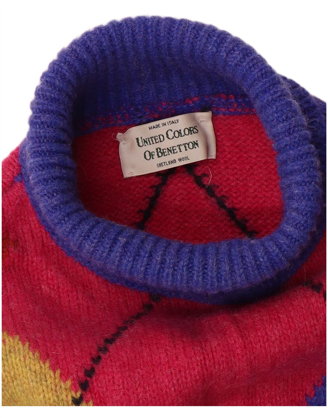 Suéter feminino Benetton com gola redonda Reino Unido 16 grande multicolorido
