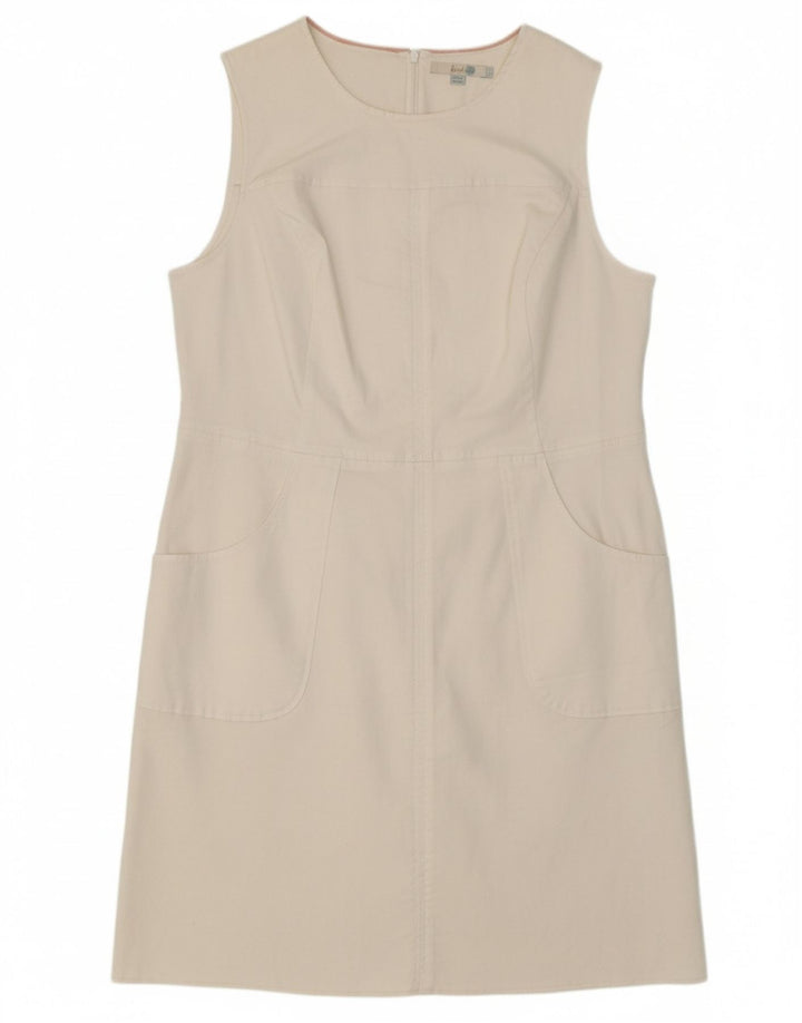 Vestido feminino boden sem mangas evasê UK 18 XL branco