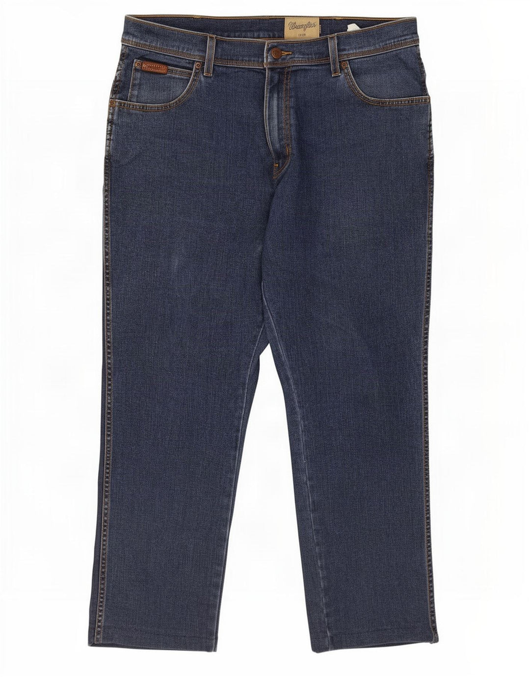 Wrangler Masculino Texas Stretch Straight Jeans W36 L26 Azul Algodão