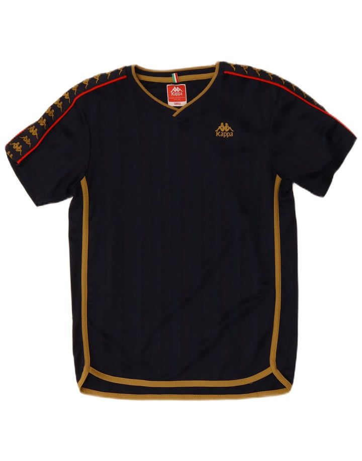 Camiseta masculina Kappa com estampa gráfica pequena azul marinho poliéster