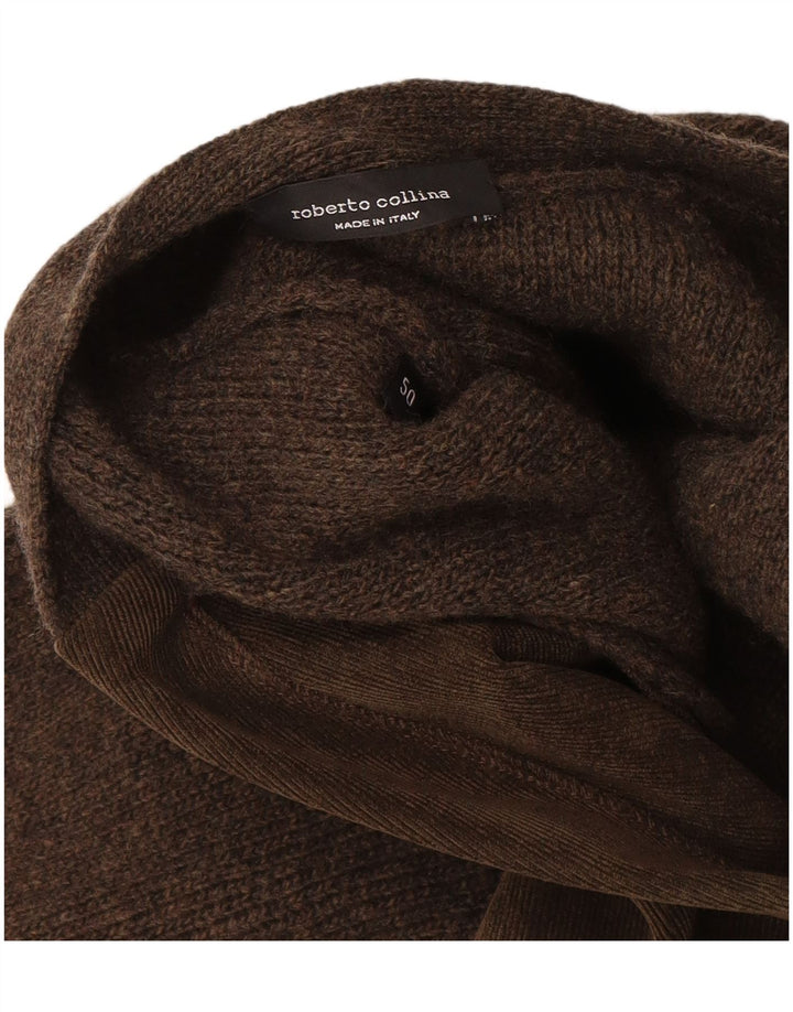 Roberto Collina Suéter Cardigan Masculino IT 50 Lã Marrom Médio