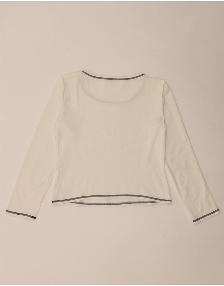i Blues Crop Top Feminino Manga Longa Reino Unido 14 Grande Branco
