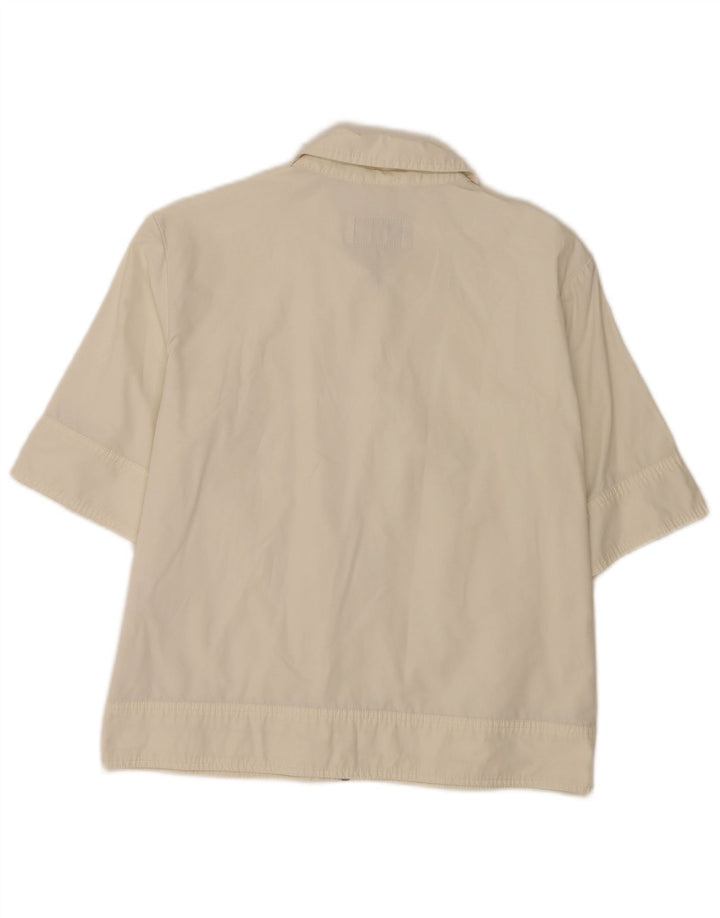 Belfe & Camisa feminina de manga curta UK 10 pequena branca