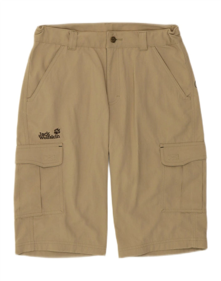 Shorts cargo gráfico Jack Wolfskin Boys 13-14 anos W28 bege poliamida
