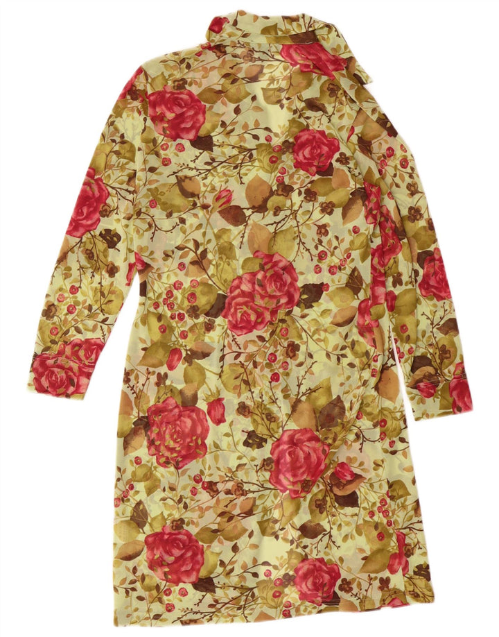 Vestido camisa feminino de manga comprida Kookai tamanho 1 pequeno verde floral boêmio