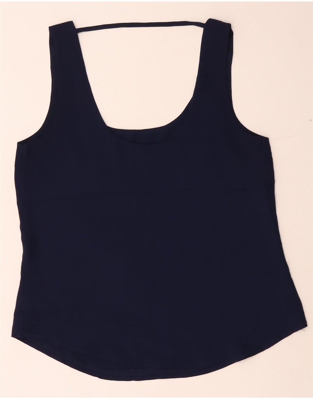 Blusa feminina sem mangas Oasis UK 10 pequena azul marinho